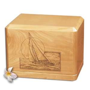  Sailing at Sunset Classic Maple Wood Cremation Urn