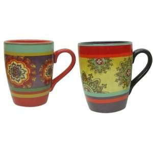   Ceramica Caftan Mugs, Set of 4 Assorted Patterns