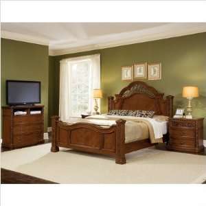  Mansion Bedroom Set in Amber Cherry (7 Pieces) Size California 