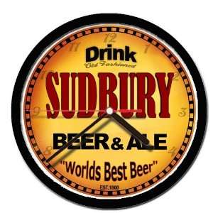  SUDBURY beer and ale cerveza wall clock 