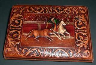   painted leather WALLET cowboy rodeo western bull rider fight  