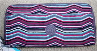 New with Tag Kipling 2 Go Travel Wallet Stripey  