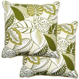  Set of 2 Nicole 18 Square Welt Cording Outdoor Pillows 