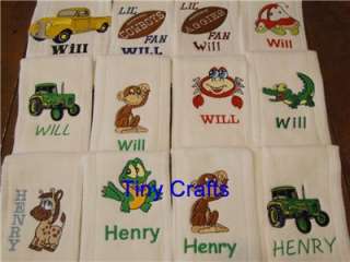 Personalized Burp Cloths Custom Baby Shower Gift    YOU choose 