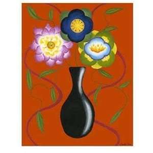  Stylized Flowers In Vase II Poster Print