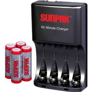  60 Minute NiMH Battery Charger With Stylish Black Camera 