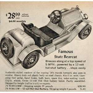  1966 Toy Ad Stutz Bearcat Roadster Car Hot Shot Battery 
