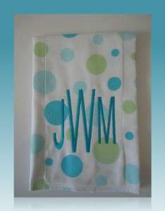 NEW PERSONALIZED BOUTIQUE DIAPER BURP CLOTHS EMBROIDERED WITH YOUR 