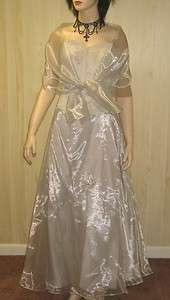 STRAPLESS SILVER GOWN Evening Prom Dress CORSET BUSTIER 2x 3x JR PLUS 