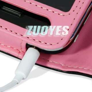LEATHER CASE WALLET FOR IPHONE 3G 3GS PINK DOT  