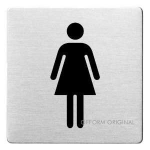  Stainless Steel Door Sign Pictogram WC Ladies 3.3 x 3.3 