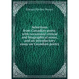   an introductory essay on Canadian poetry Edward Hartley Dewart Books