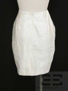   Karan 2 Pc Cream Silk Button Front Blazer & Skirt Suit Set Size 2/4