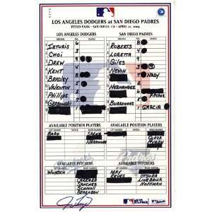   21 2005 Game Used Lineup Card (Jim Tracy Signed)
