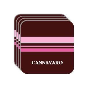 Personal Name Gift   CANNAVARO Set of 4 Mini Mousepad Coasters (pink 