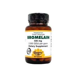  Country Life Triple Strength Bromelain 500 mg, 60 tabs 