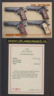 COLT 1911 WW1 WWI Commemorative Pistols GREAT GUNS CARD  