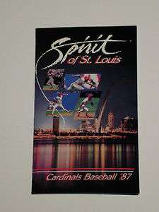 St. Louis Cardinals 1987 Pocket Schedule  