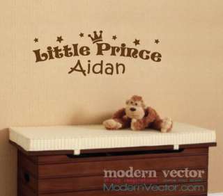 Personalized Crown Little Prince Name Vinyl Wall Decal  