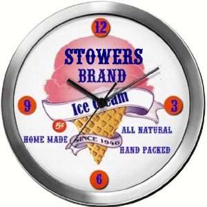  STOWERS 14 Inch Ice Cream Metal Clock Quartz Movement 