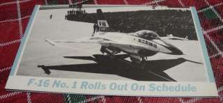 November 1976 General Dynamics F 16 Folder / Calendar  