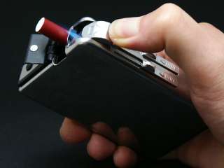 Silver Stainless Stees Cigarette Case Lighter Dispenser  