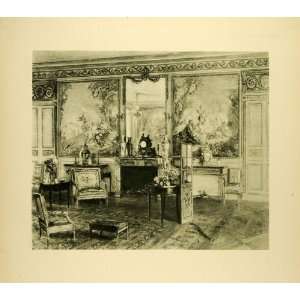 1920 Photogravure Salon Chateau de la Robertsau Strabourg France Paris 