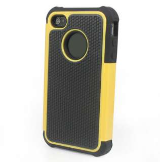   Armor Apple iPhone 4 4G 4S Defender Combo Hard Soft Case Cover Yellow
