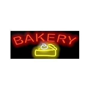  Bakery w/Cake Graphic (White) Neon Sign 