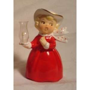  Vintage Caroler Girl With Lantern Japan Figurine