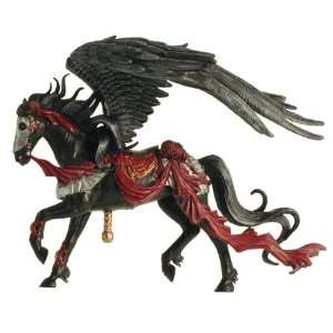  Burgundy Dahlia Carousel Horse Ornament