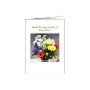 Step Mother Birthday Card   Flower Boquet Card