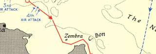 AFRICAN CAMPAIGNSMalta Convoy operation Harpoon June 1942,1956 map 