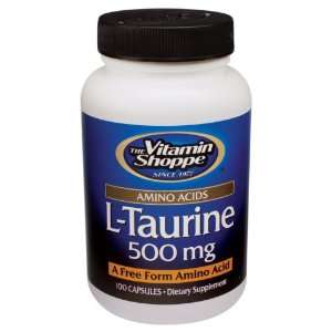  Vitamin Shoppe   Taurine, 500 mg, 100 capsules Health 