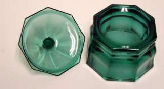 Indiana Glass Concord Evergreen Candy Box Dish w Lid & Box  