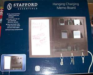 Stafford Essentials HANGING CHARGING MEMO BOARD w/5 compartments   NIB 