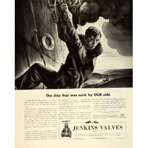  1943 Ad Jenkins Bros Valves White Street NY Ship Sinking 