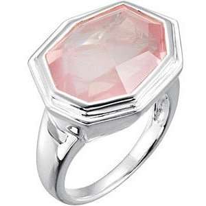   Star Cut Rose Quartz Ring expertly set in Sterling Silver FOR SALE(5