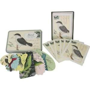  Cavallini Glitter Birds Cards in Box with envelopes and 36 