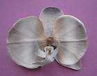   Silver Gray Orchid Poly Silk Flower Brooch Pin,Romantic,S​carf