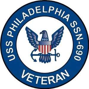 US Navy USS Philadelphia SSN 690 Ship Veteran Decal Sticker 3.8 6 