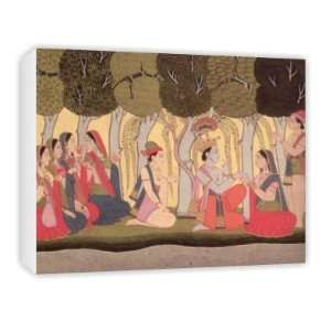 Radha and Krishna seated in a grove, Kulu,   Canvas   Medium 