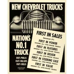   GM Chevrolet Truck Vintage Engine Detroit Michigan   Original Print Ad