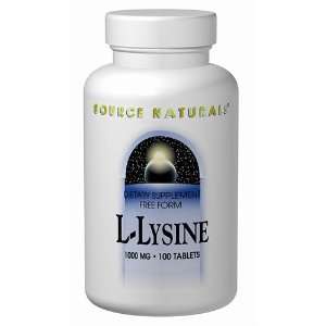  L Lysine 1000mg 100 tabs from Source Naturals Health 