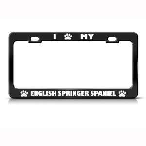 English Springer Spaniel Dog Dogs Metal license plate frame Tag Holder