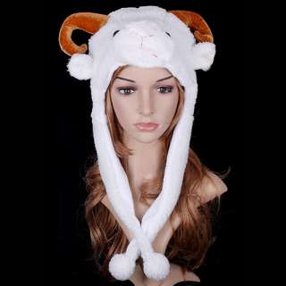 Cartoon animal sheep cute fluffy plush Hat cap H1410  