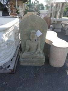 HAND CARVED SEATED STONE ORIENTAL BUDDHA 11SCA960  
