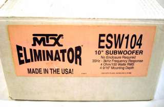 NOS MTX Eliminator ESW104 10 Car Subwoofer Speaker A+  