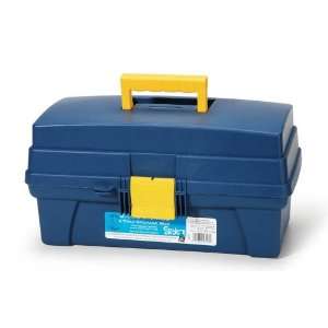   Darice 14 Inch 2 Tray Storage Box, Petroleum Blue Arts, Crafts