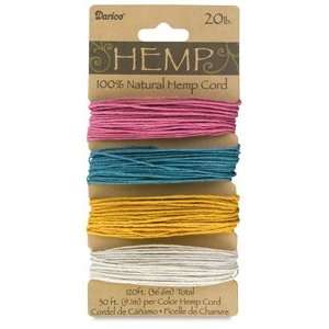 Darice Hemp Cord Cards   120 ft Total (4 times; 30 ft), Spring Colors 